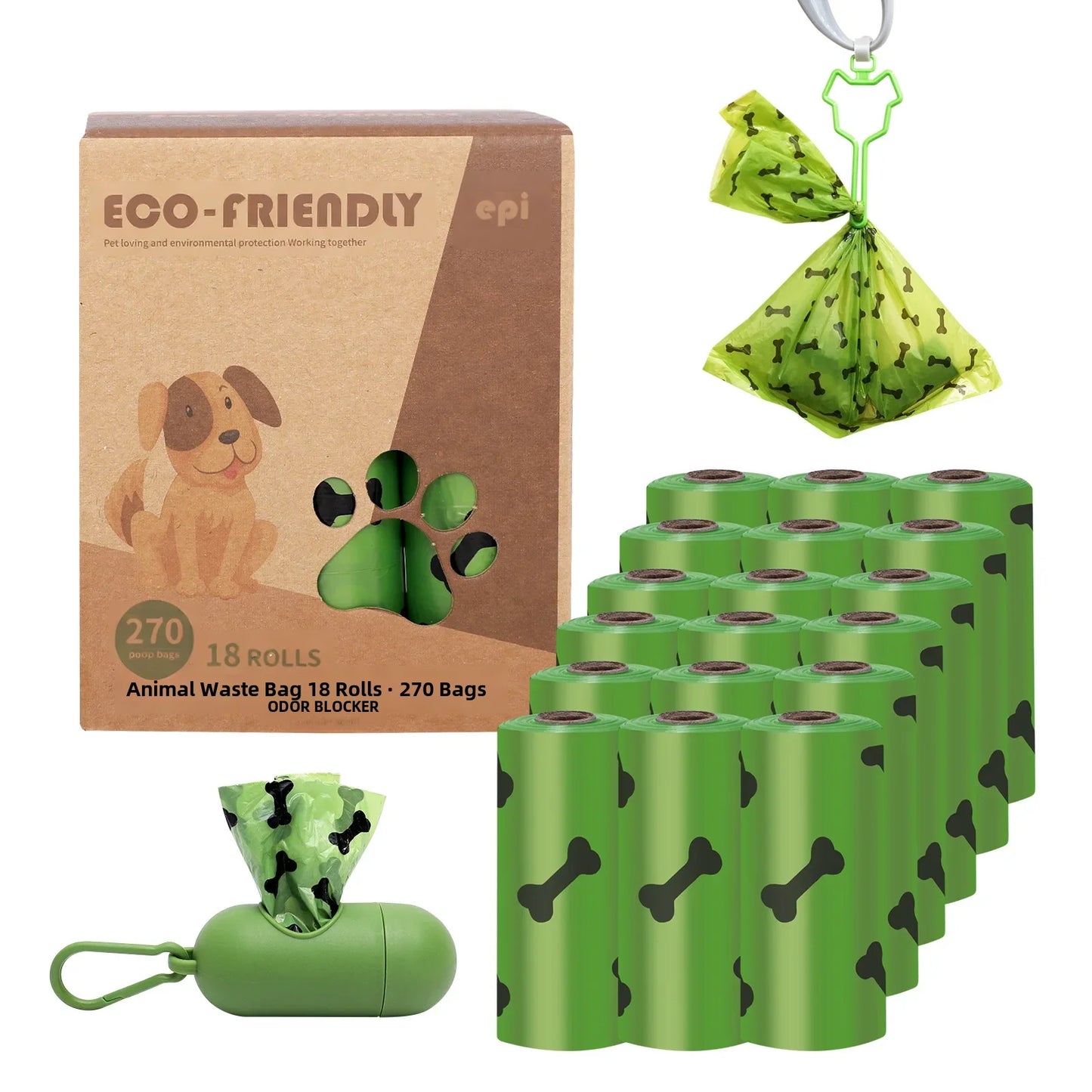 Disposable biodegradable dog poop bags, biodegradable bags 