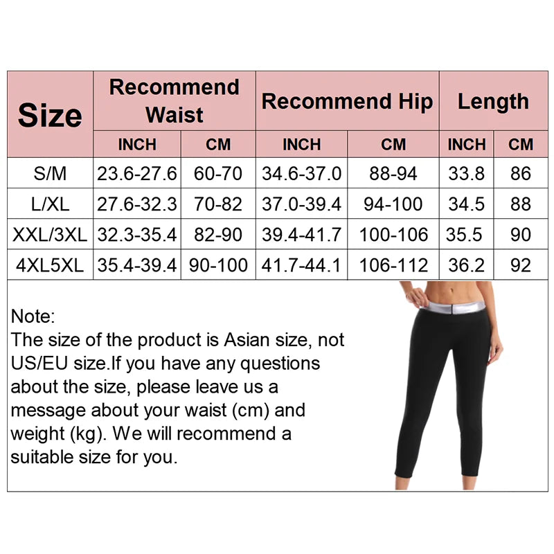 Women's Sweat Sauna Pants Body Shaper Weight Loss 