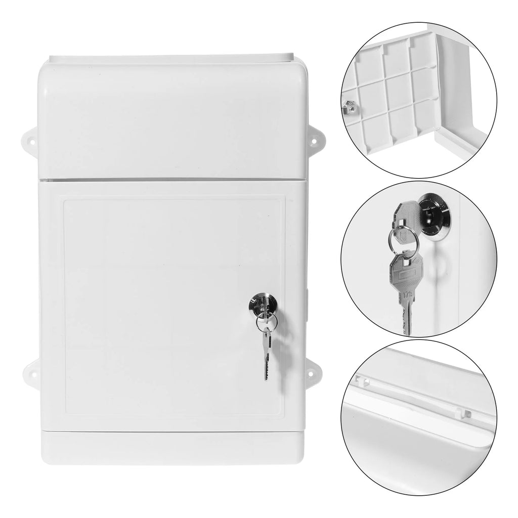 Caja de correo colgante de pared, contenedores de almacenamiento de bloqueo, buzón de correo, montaje de sugerencias, exterior, Metal, plástico, recoger cartas de oficina