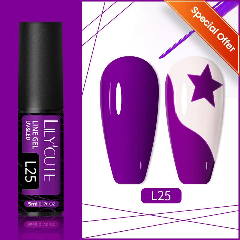 LILYCUTE-esmalte de uñas de Gel UV brillante, pintura de uñas semipermanente francesa, brillante, dorado champán, 5ML