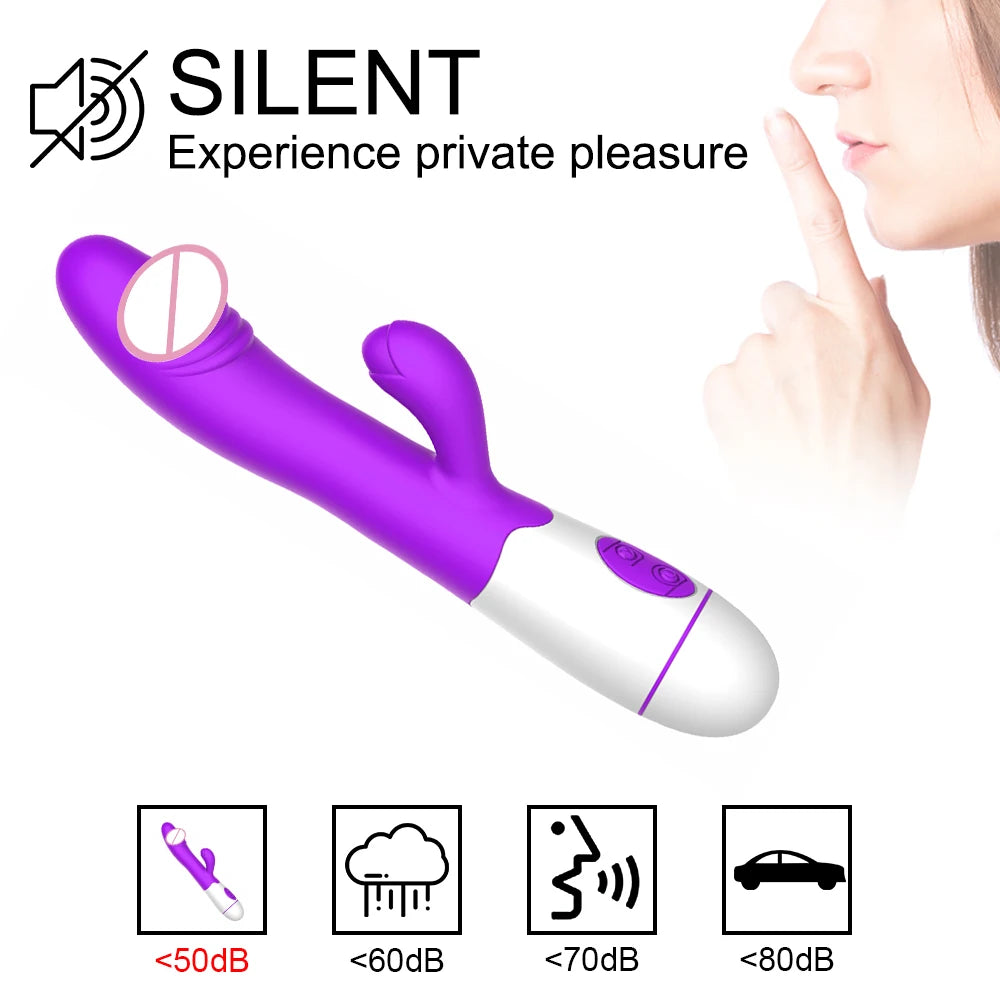 30 Speed ​​Dual Motor Rabbit Vibrator Silicone Sex Toy for Women 