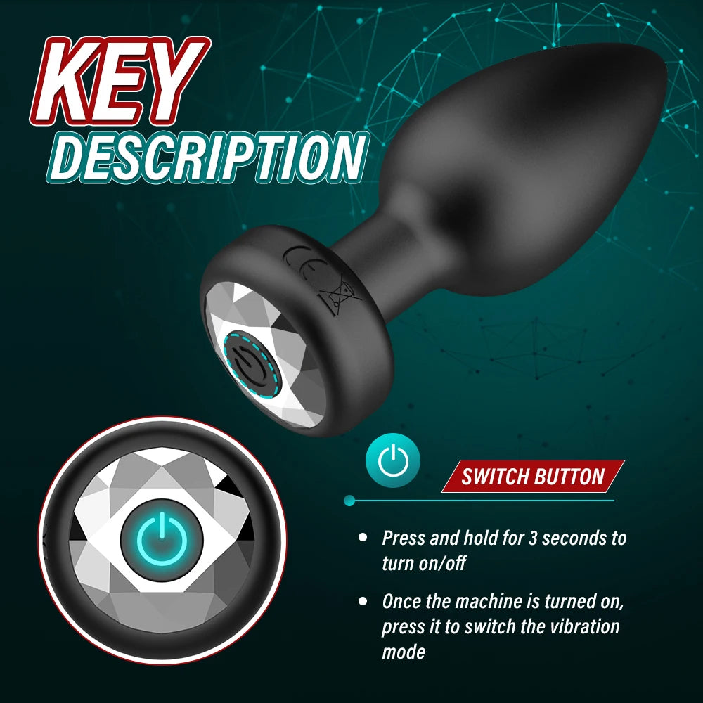 Wireless Remote Control Anal Plug Vibrator for Men Women 