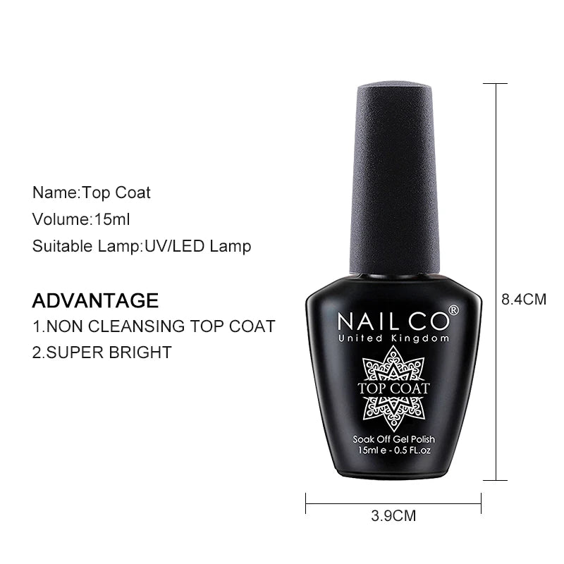 NAILCO-Esmalte de Gel para uñas, imprimación, capa Base, removedor mágico, juego de funciones, UV, Esmalte de uñas, arte de uñas, 15ml