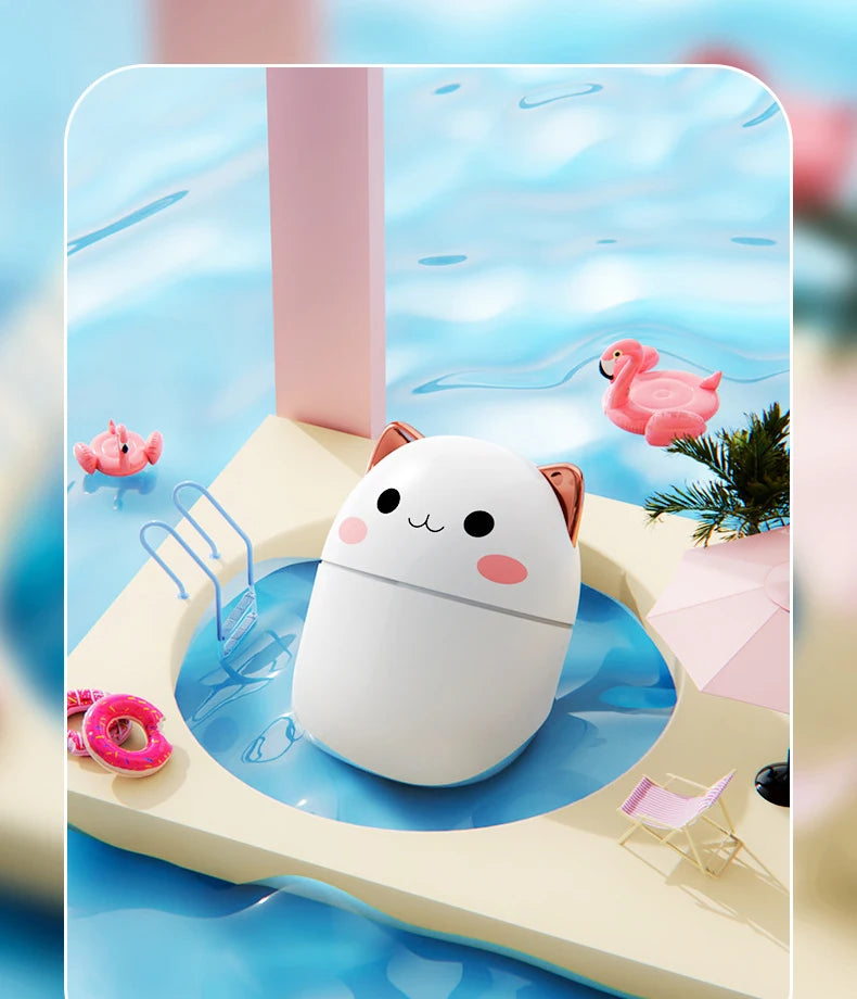 Portable Air Humidifier Kawaii Aroma Diffuser with Night Light Mist 