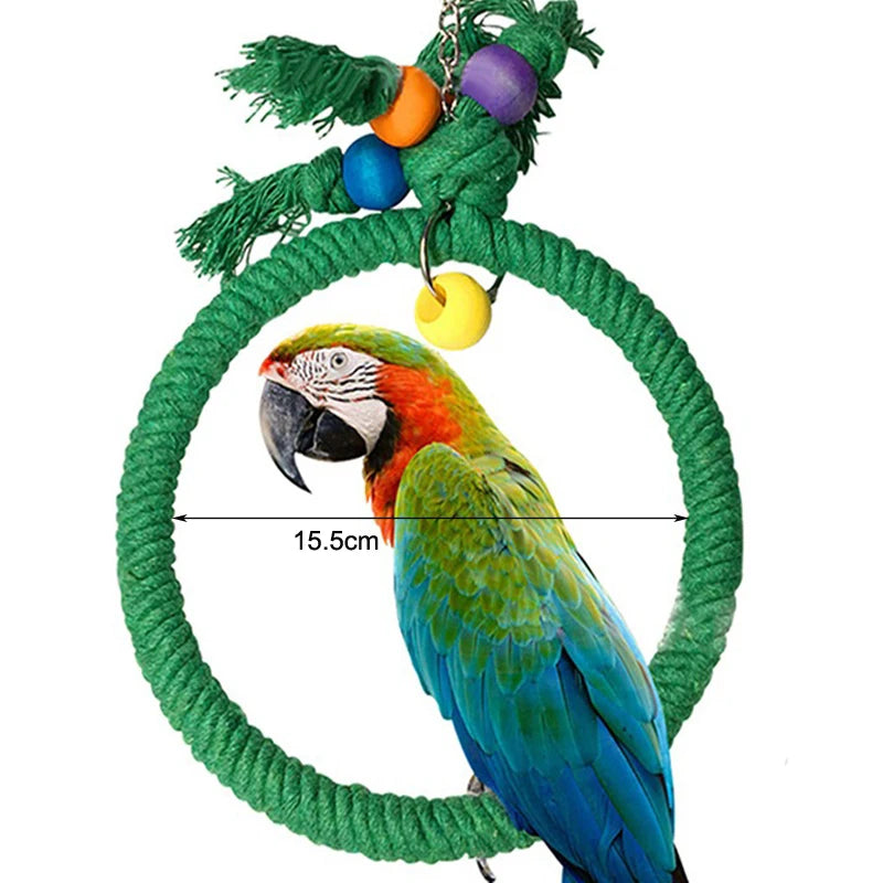 Juguete para masticar loros, cuerda de algodón, puente para morder, rasgado, ca