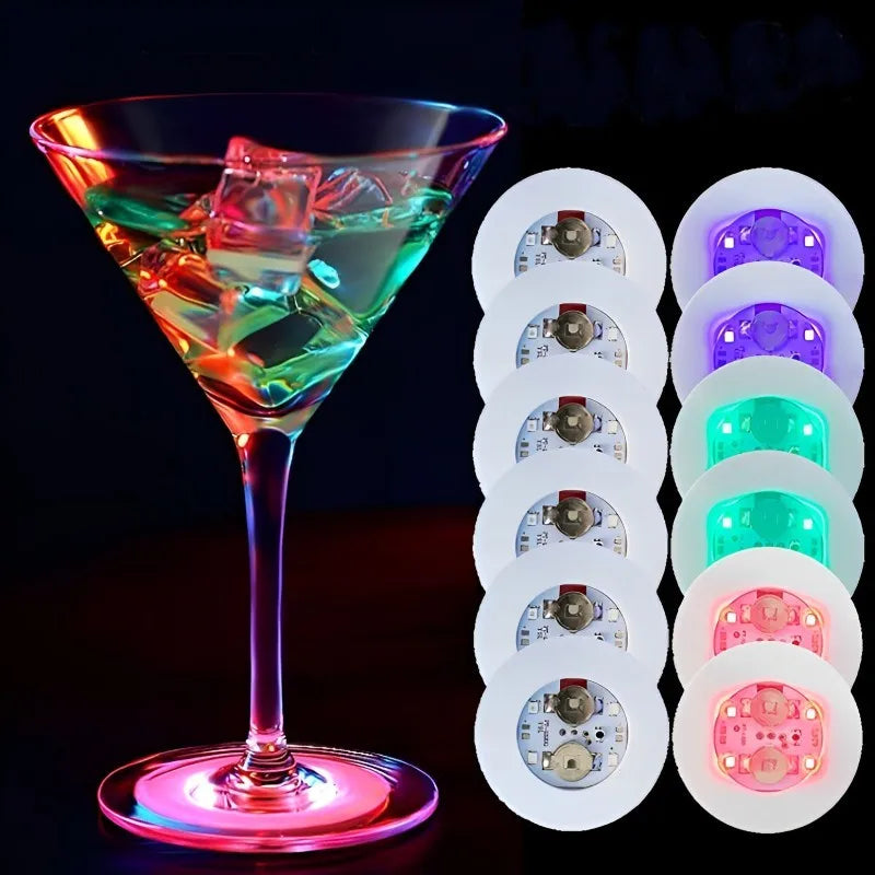 Luces LED para posavasos, decoración luminosa de 5/10/30 piezas para Bar, KTV,