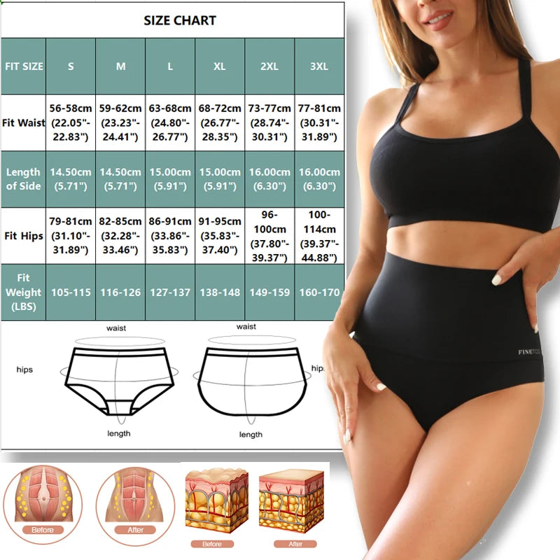 3PCS/Set Women's High Waist Seamless Shapewear Suit Ice Silk Control B 