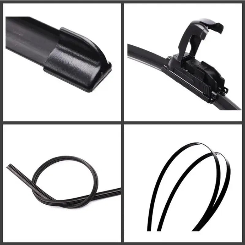 Limpiaparabrisas Universal para coche, escobillas tipo U de goma suave sin marco