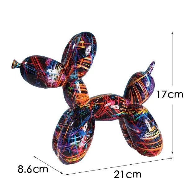Resin Graffiti Balloon Dog Figurines Indoor Home Decoration 