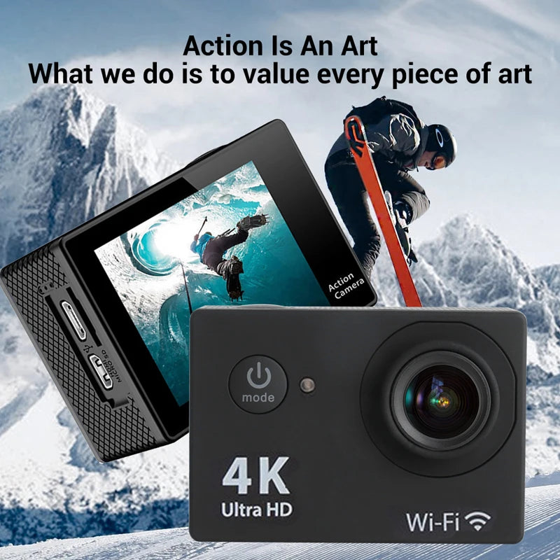 Cámara de Acción 4K 1080P/30FPS WiFi 2,0 "170D, videocámara subacuática