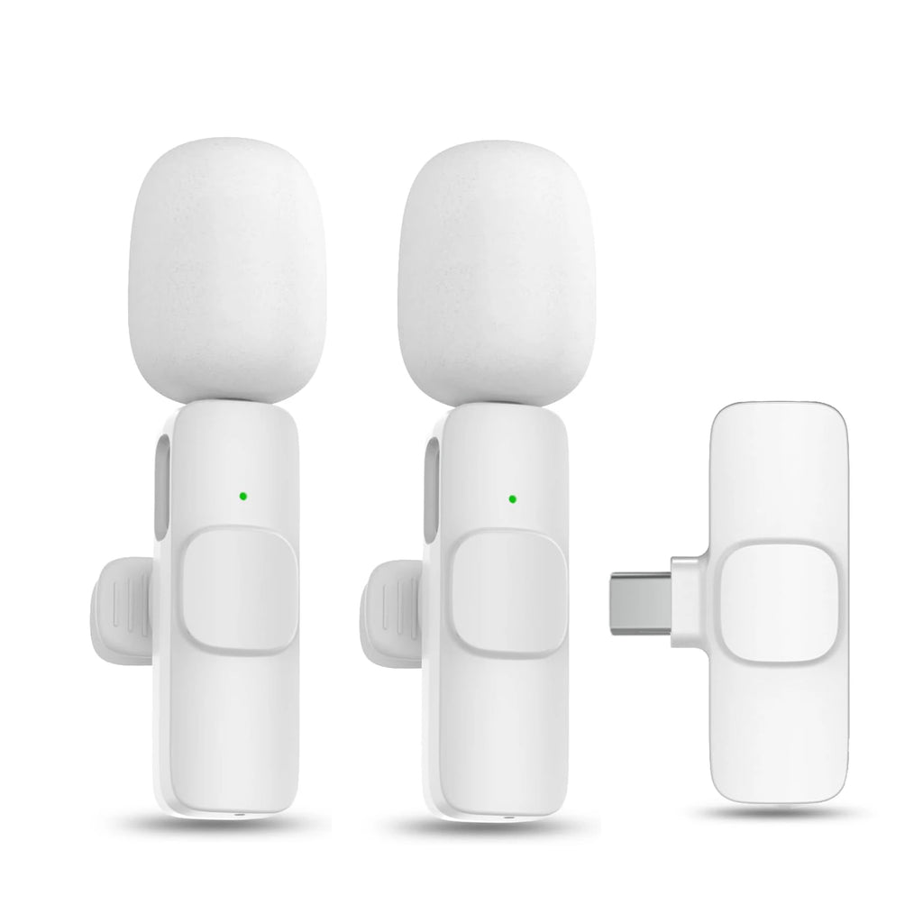 Micrófono Lavalier inalámbrico portátil, minimicrófono de grabación de Audio y vídeo para iPhone, Android, transmisión en vivo, videojuegos, teléfono