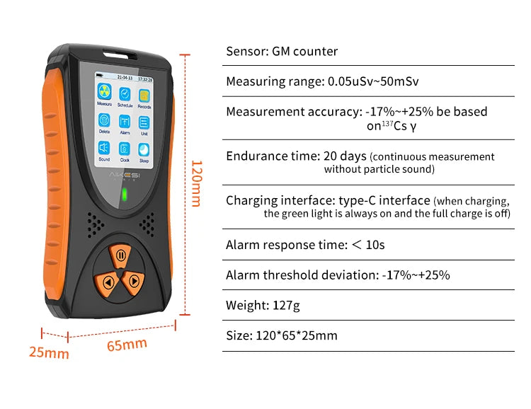 Geiger Nuclear Radiation Detector Counter X-ray Beta Gamma Dosimeter 