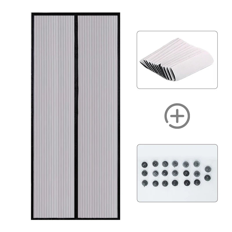 Cortina de puerta de pantalla magnética, tela no tejida, mosquitera antimosquit