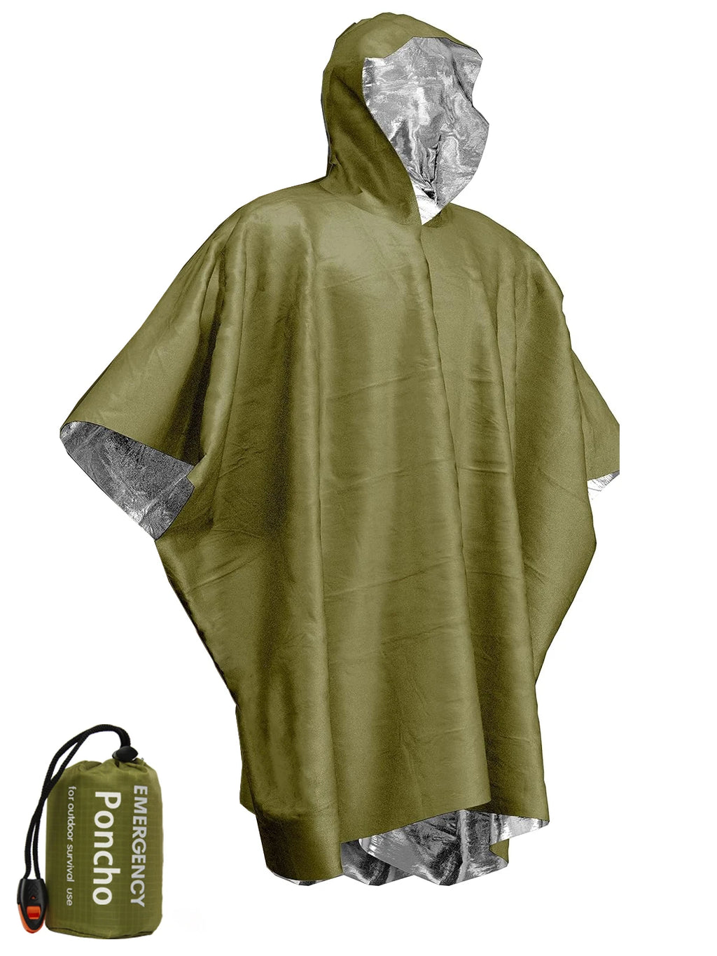 3 in 1 Outdoor Hooded Military Raincoat Men's Waterproof Poncho 