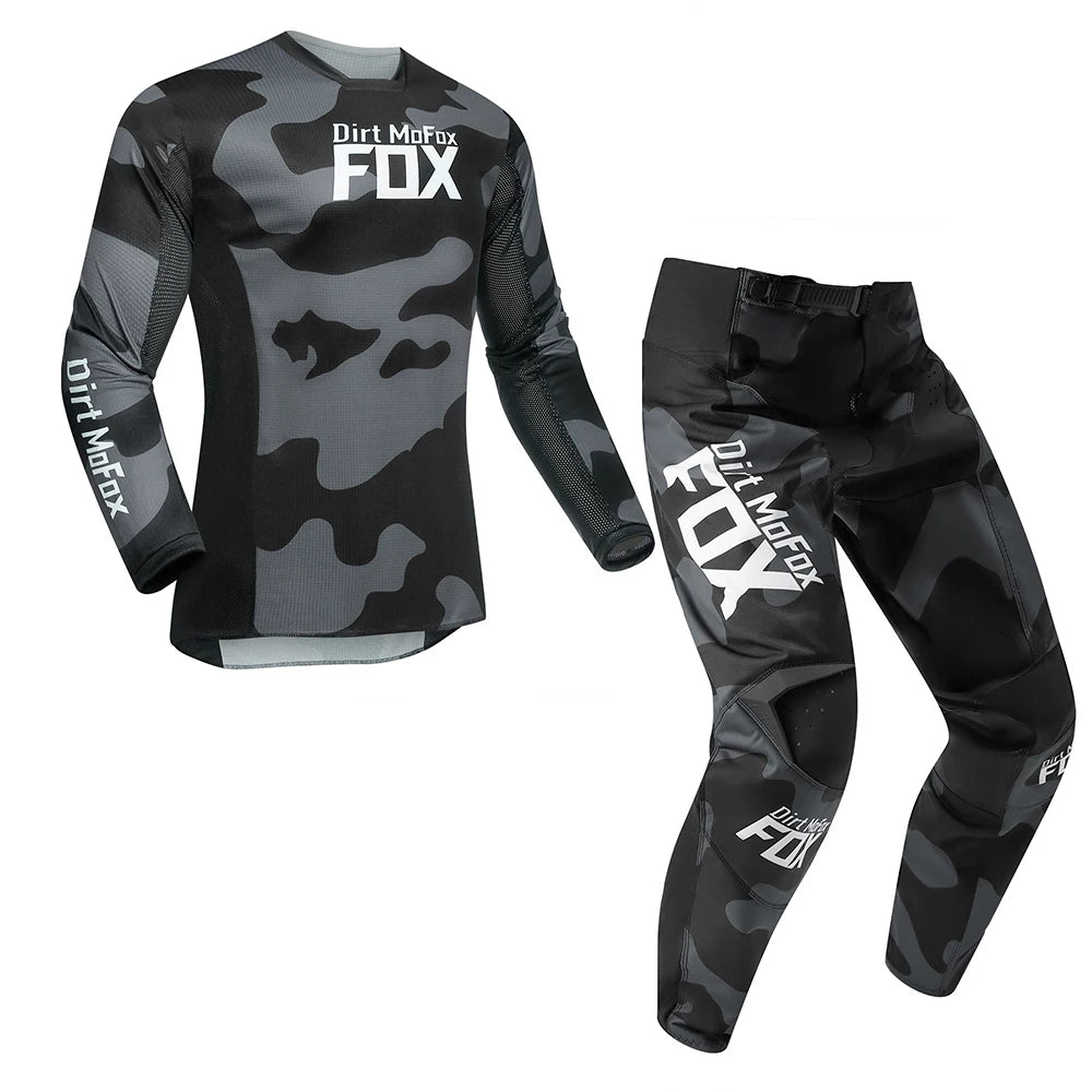 Dirt MoFox Motocross Racing Clothing Set Motorcycle Jersey and Pants 