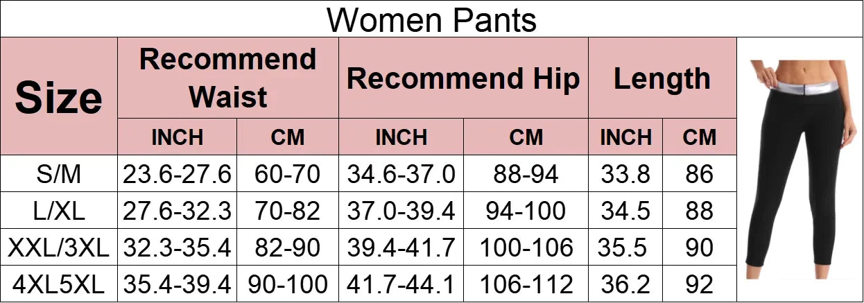 Women's Sweat Sauna Pants Body Shaper Weight Loss 