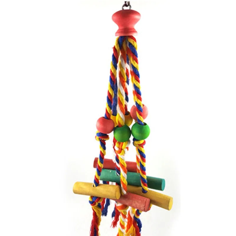 Juguete para masticar loros, cuerda de algodón, puente para morder, rasgado, ca