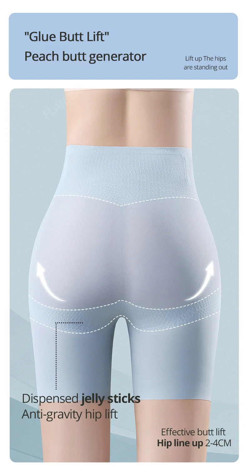 Flarixa ropa moldeadora de seda de hielo ultrafina, bragas adelgazantes de cintura alta para el vientre, ropa interior de control de barriga mujer, pantalones de seguridad debajo de falda