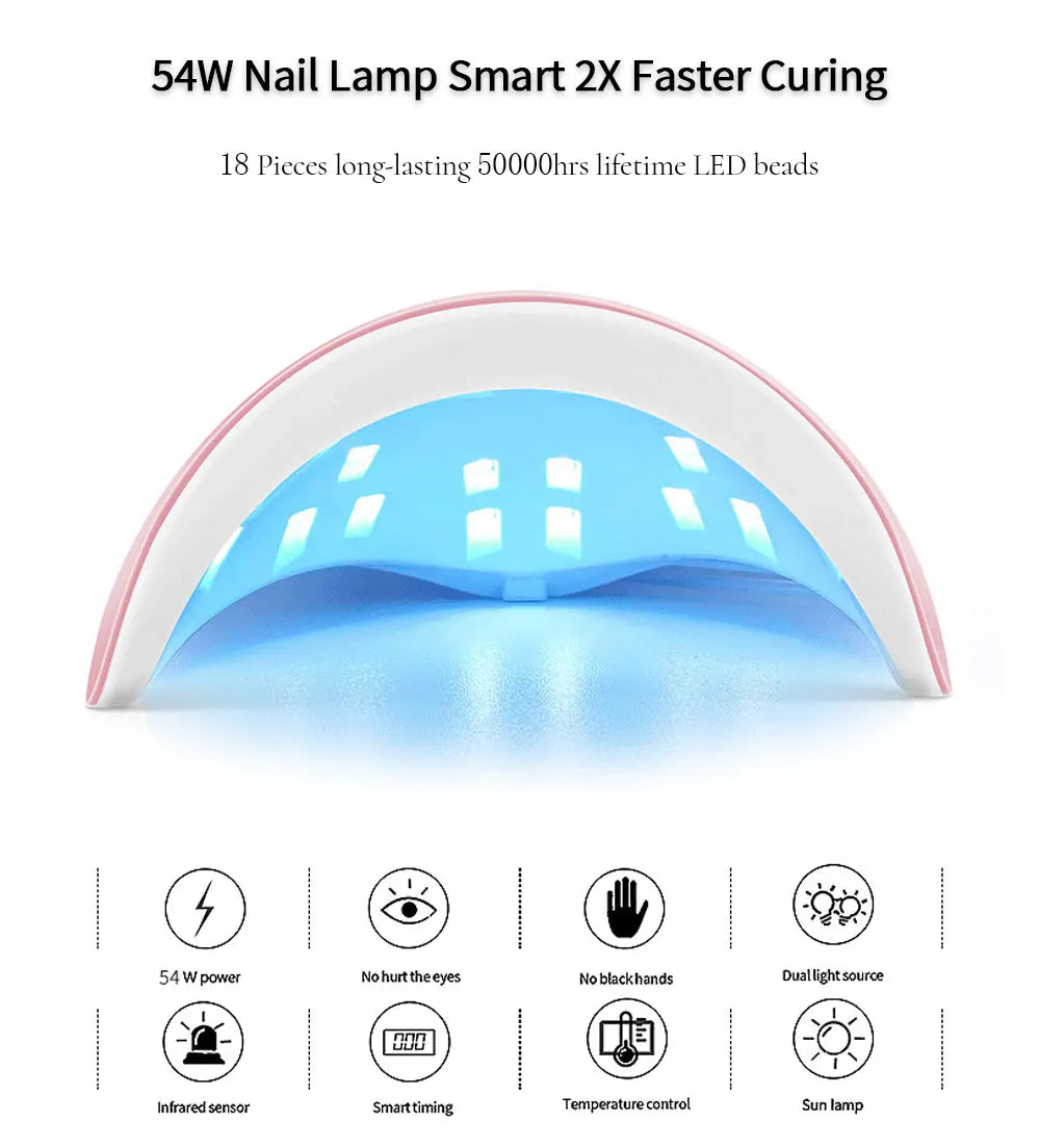 LULAA-Lámpara de secado con 18 luces UV USB para curado de Gel, máquina de fototerapia LED para uñas, herramienta de manicura profesional, equipo de salón