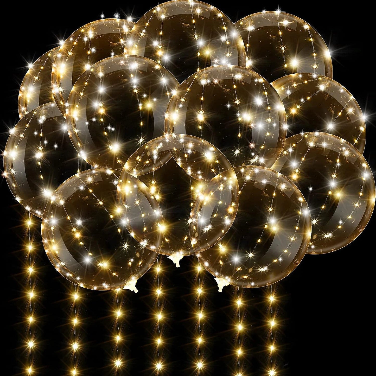 Transparent Balloons with LED String Lights 3M Bubble Balloon Decoration 