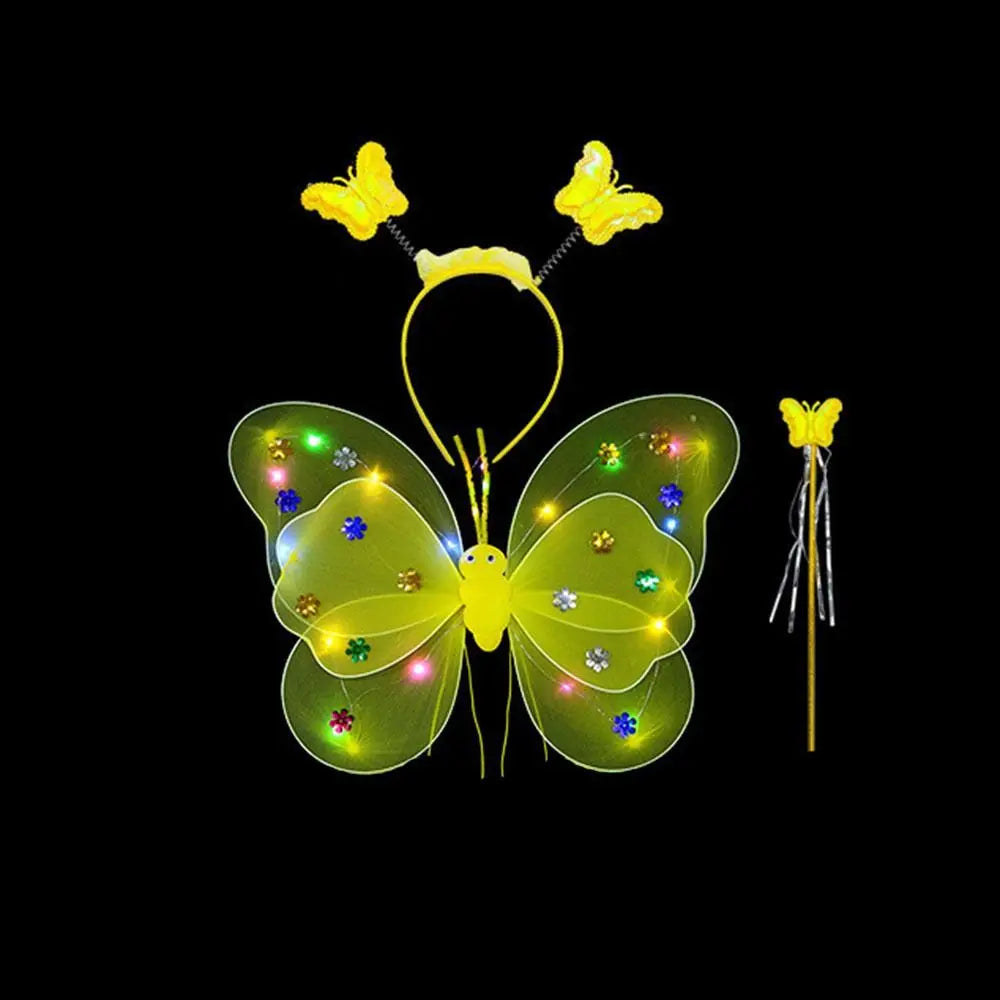 Accesorios de disfraz LED para niños y niñas, faldas de Ángel, alas luminosas