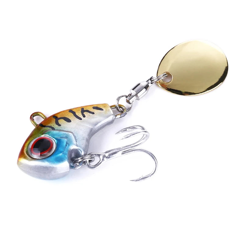 Metal Spinner Fishing Lures Pair Vibration Spinner Hooks Fishing Lures 