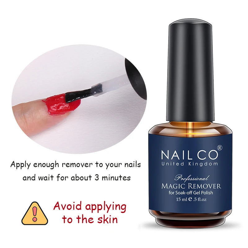 NAILCO-Esmalte de Gel para uñas, imprimación, capa Base, removedor mágico, juego de funciones, UV, Esmalte de uñas, arte de uñas, 15ml