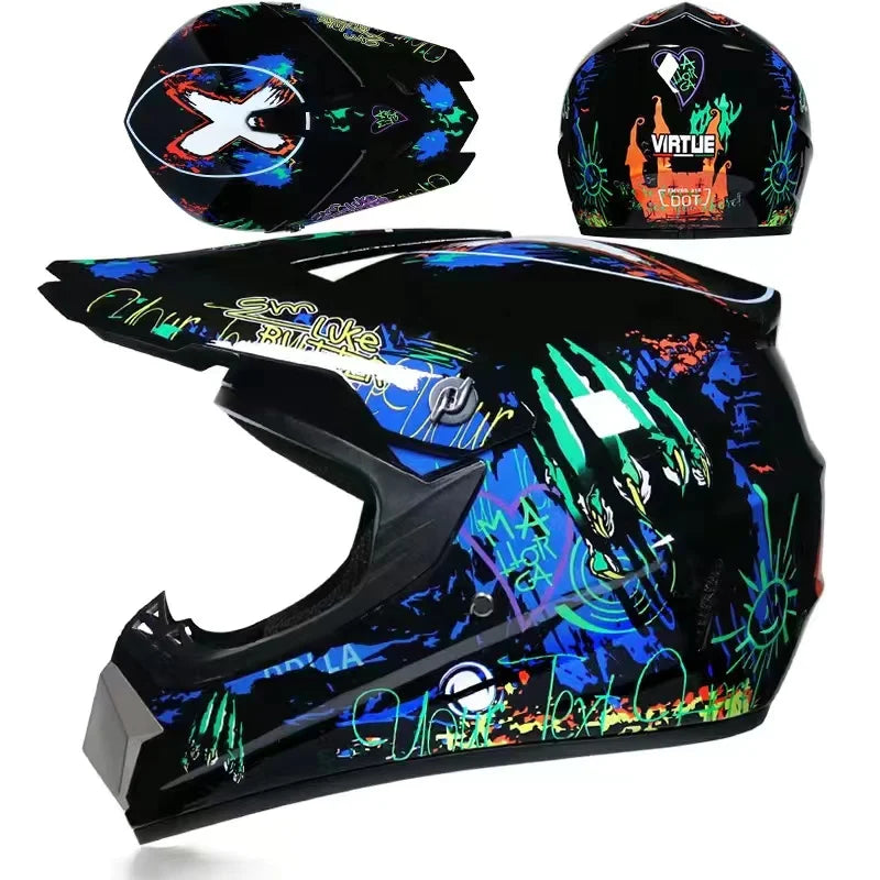 Casco de Motocross para hombre y adulto, protector de cabeza completo para cicli