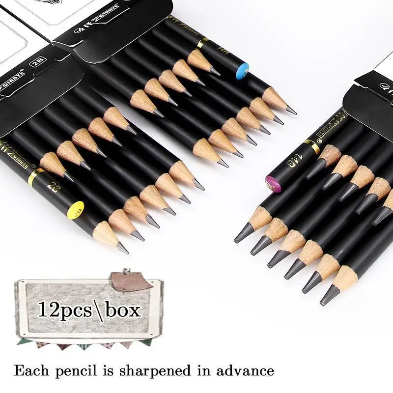 4H Professional Drawing Pencils Set Stationery Art Supplies 