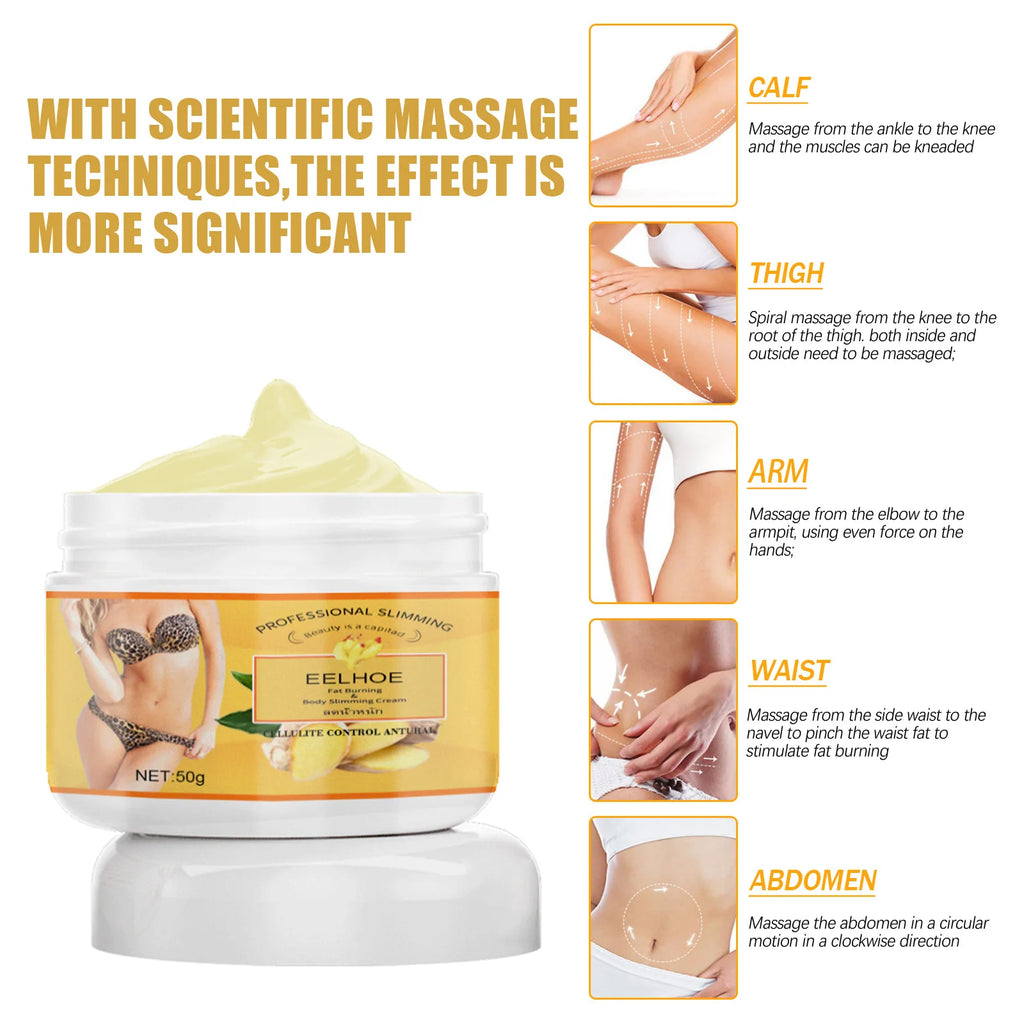 Crema de Masaje de jengibre para adelgazar, quemador de grasa corporal, producto
