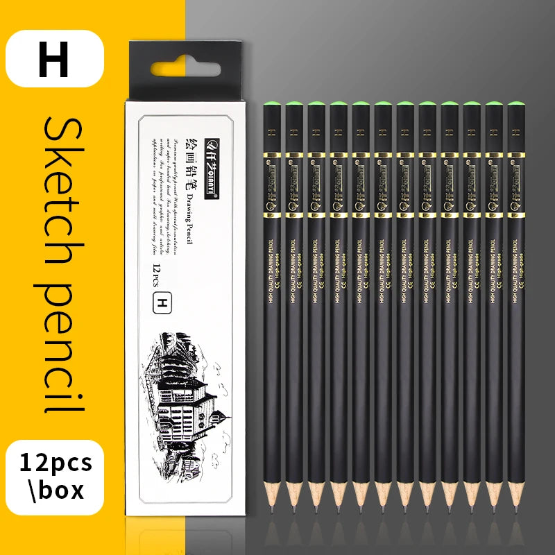 4H Professional Drawing Pencils Set Stationery Art Supplies 