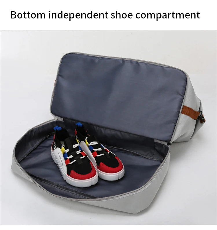 Bolsa de equipaje de viaje Oxford impermeable para hombre, bolso de mano Boston multifuncional, separación seca y húmeda, bolso de hombro deportivo para gimnasio