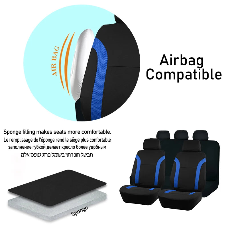 AUTO PLUS Set of polyester car seat covers, universal, sport 