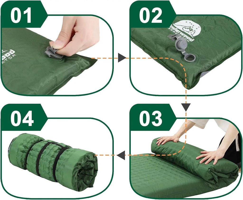 Colchoneta inflable para acampar, colchón de autoinflado, grueso, empalmado, ti