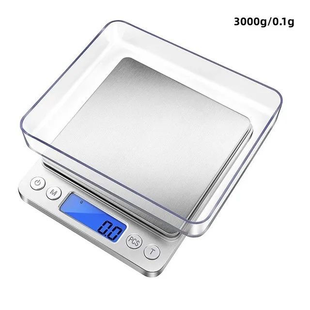 Báscula Digital de cocina Mini bolsillo de acero inoxidable joyería de precisión balanza electrónica peso oro gramos 0,1/3000g básculas