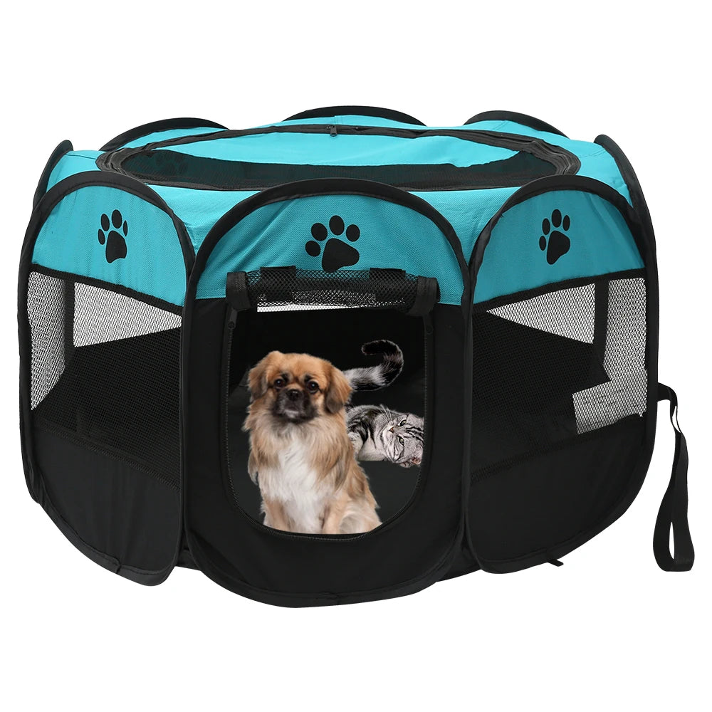 Foldable Pet Tent Octagonal Dog Cage for Large Dogs 