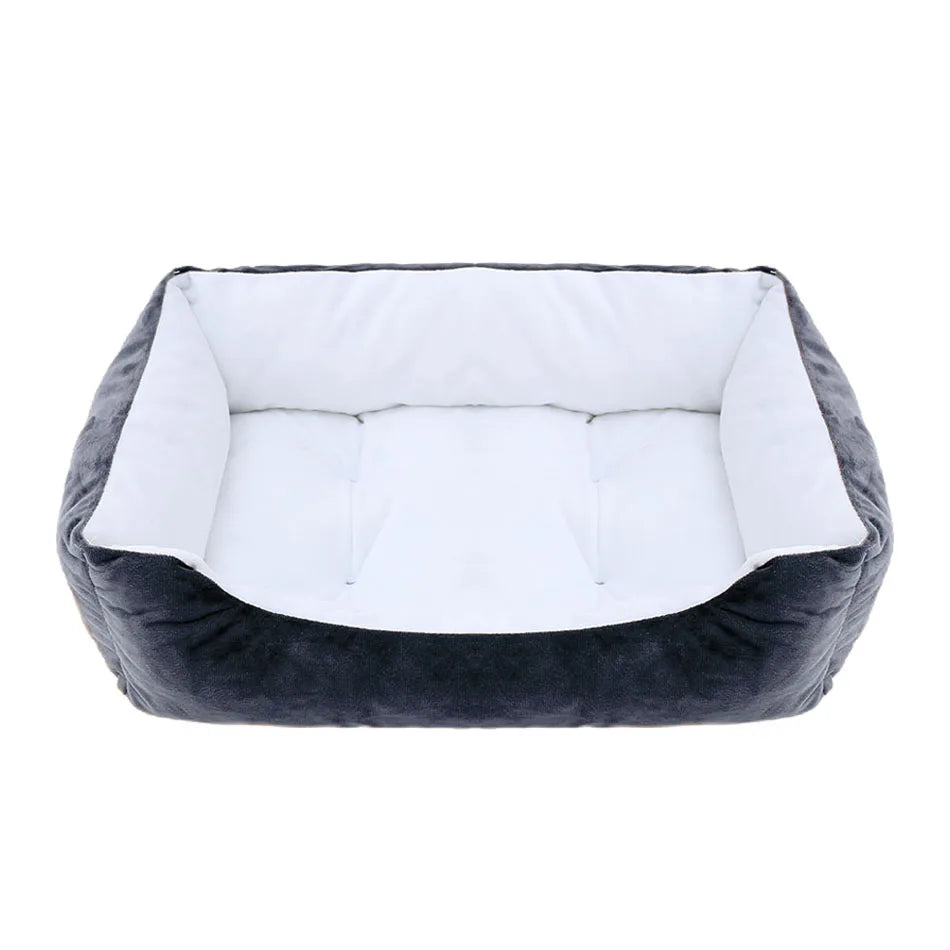 Square Plush Dog Cat Bed Sofa Bed for Medium and Small Dogs 