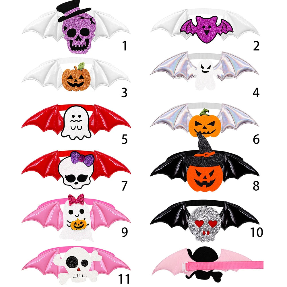 50 pieces. Halloween Decoration Dog Accessory Wings Dog Bow Skull Pumpkin Cat Grooming