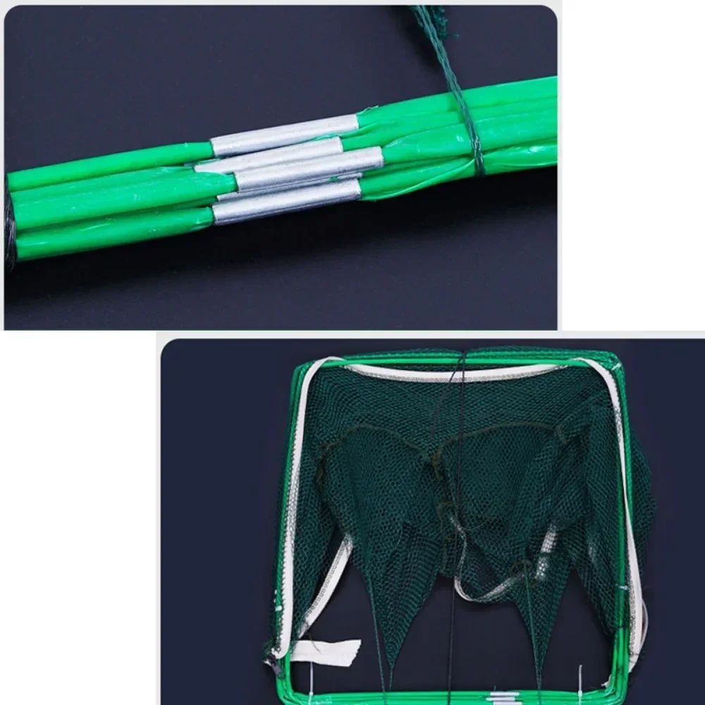 Malla para red de pesca/aparejos/jaula plegable, recogedor de cangrejos, red de pesca, cangrejo, cangrejo, camarones, fusión, alquillas, trampas de pesca