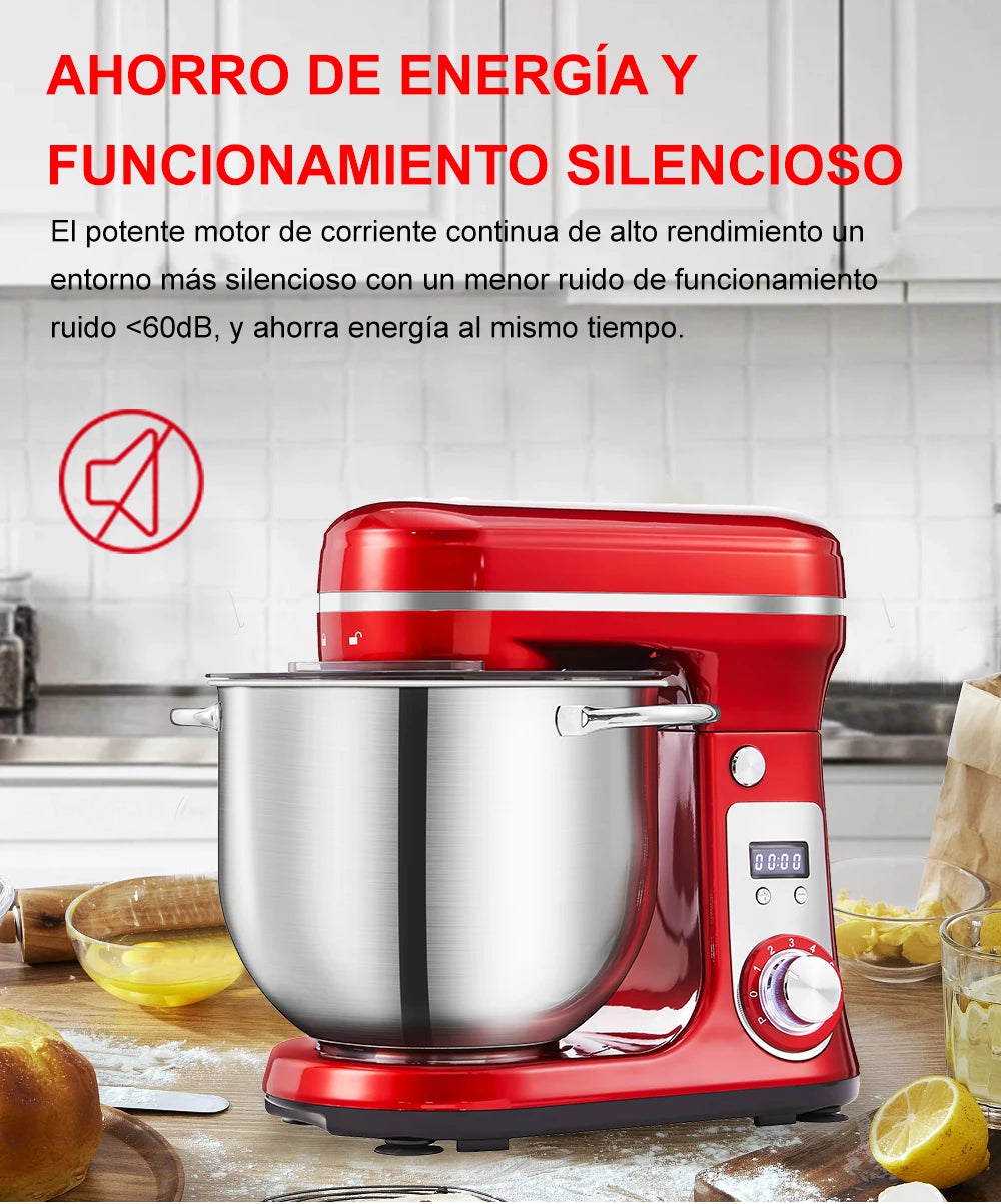 BioloMix-batidora con soporte para alimentos de cocina, batidora con Motor silencioso, batidor de huevos de crema, amasadora de masa de látigo, 6 velocidades, 1200 W, 6 L, CC