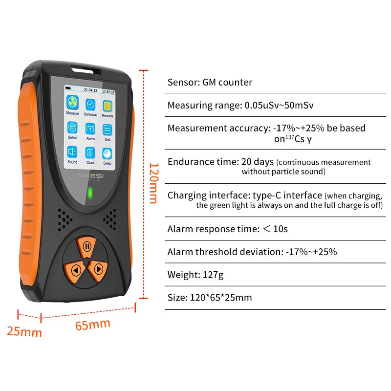 Geiger-Detector de radiación Nuclear, contador de rayos X, Beta Gamma, dosímet