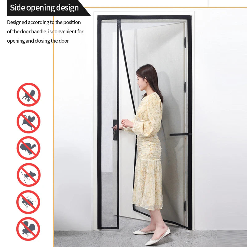 Cortina de puerta de pantalla magnética, tela no tejida, mosquitera antimosquit
