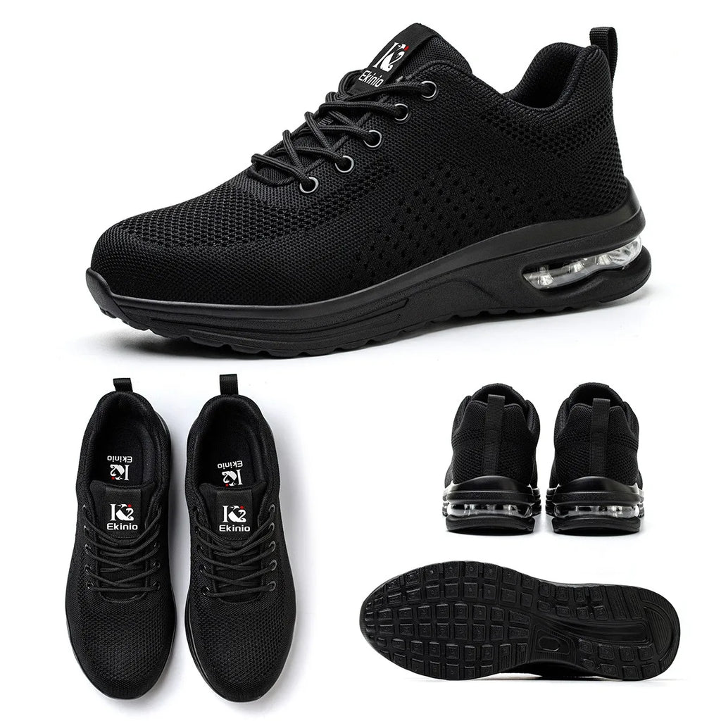 Zapatos de seguridad con amortiguación de aire para hombres y mujeres, zapatill