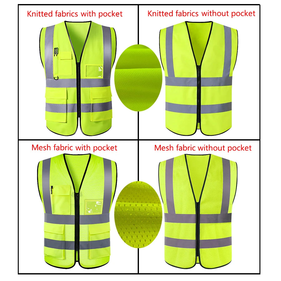 Chaleco de seguridad reflectante de alta visibilidad, chalecos reflectantes de seguridad ajustables, tráfico nocturno al aire libre para correr, ciclismo y Deportes