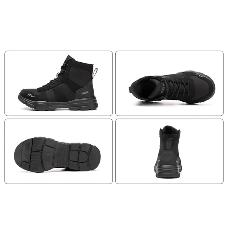 Botas de trabajo indestructibles, zapatos de seguridad con punta de acero, zapat