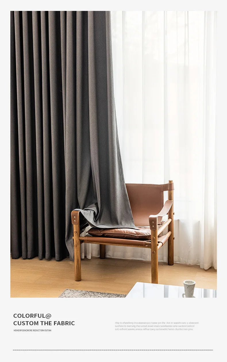 Cortinas modernas para sala de estar, dormitorio, cortina acústica de algodón