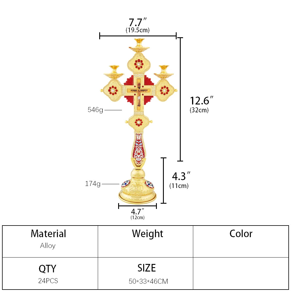 Greek Cross of Blessing for Church Decoration, Religious Articulated, C 