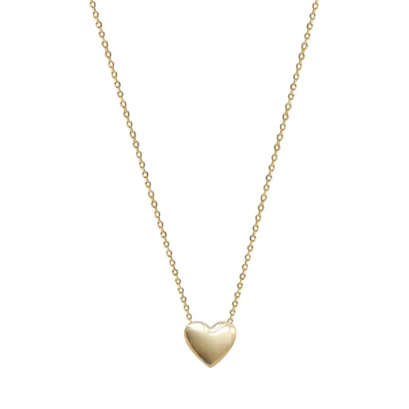 Collar de plata de ley 925 con colgante de corazón brillante para mujer, chapad