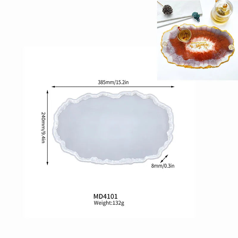 Molde de silicona de cristal DIY, plato de fruta de tres capas, disco de placa de té, moldes de resina epoxi, almohadilla de taza, molde para arte de resina, decoración del hogar