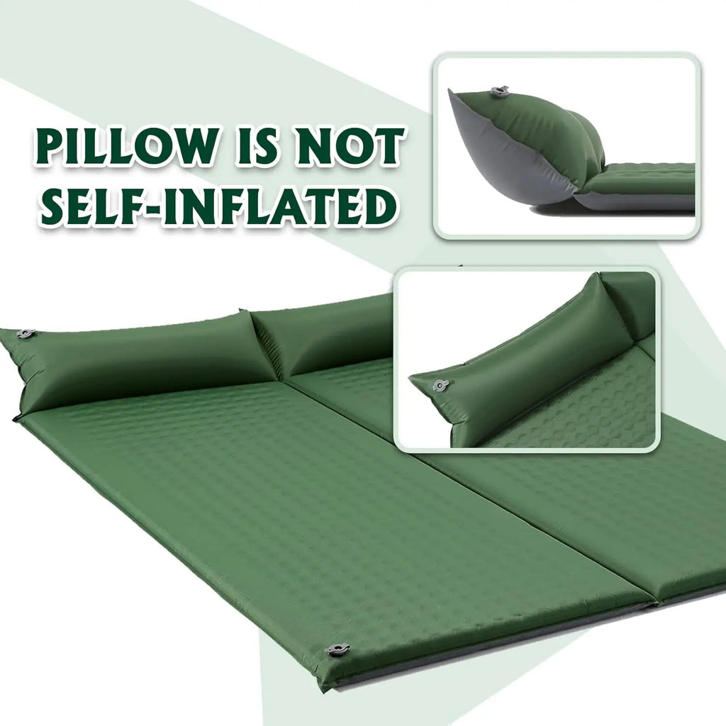 Colchoneta inflable para acampar, colchón de autoinflado, grueso, empalmado, ti